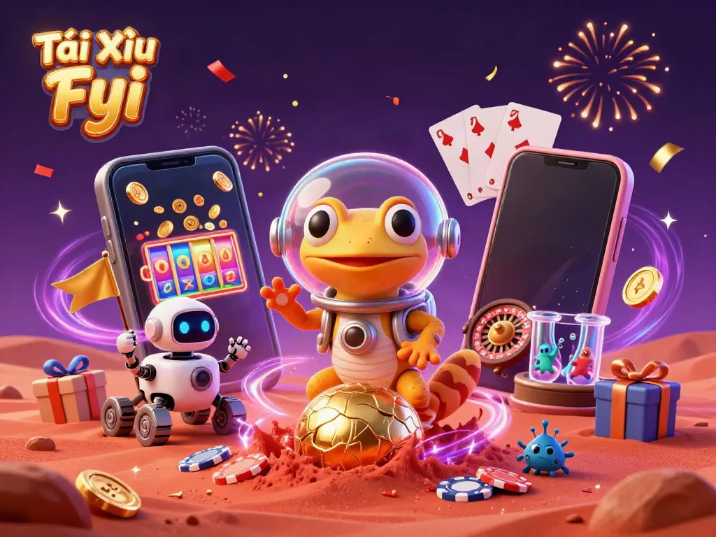 Tài Xỉu Fyi aims for jackpot glory as a Martian gecko explores a golden casino on Mars.