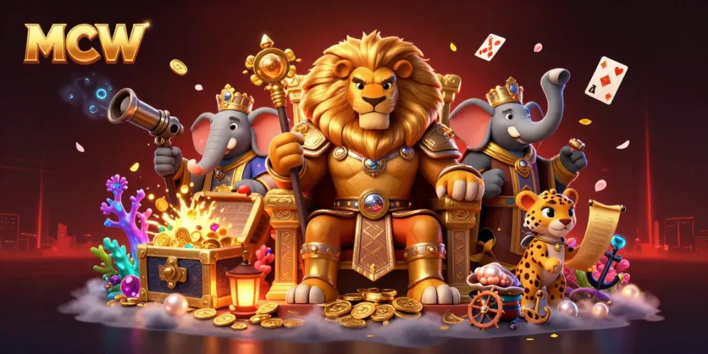 Experience thrilling gaming action at MCW with vibrant characters and engaging casino themes.