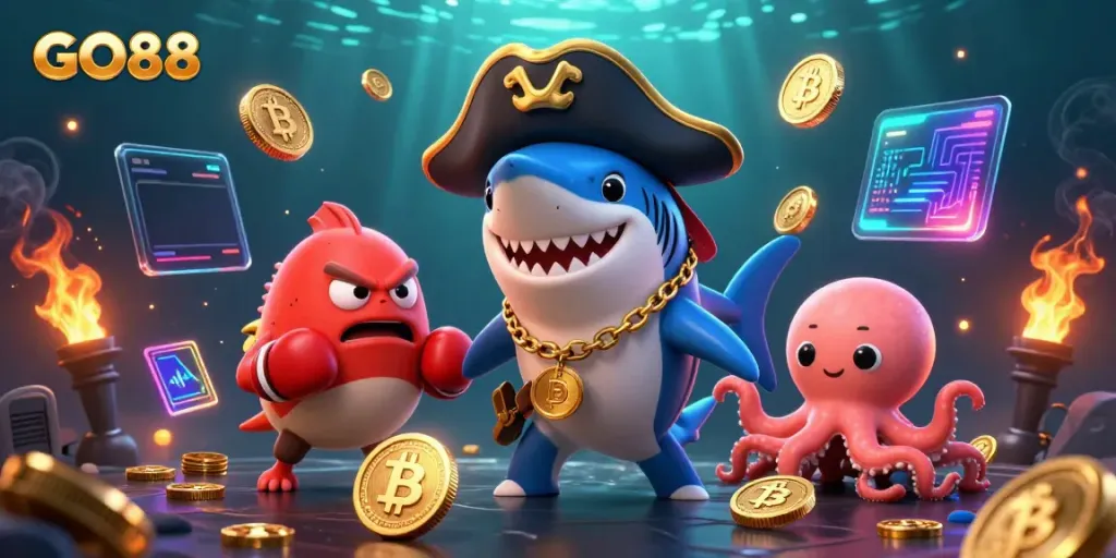 Engage with GO88, the top gaming gateway in Asia featuring vibrant casino-themed characters.