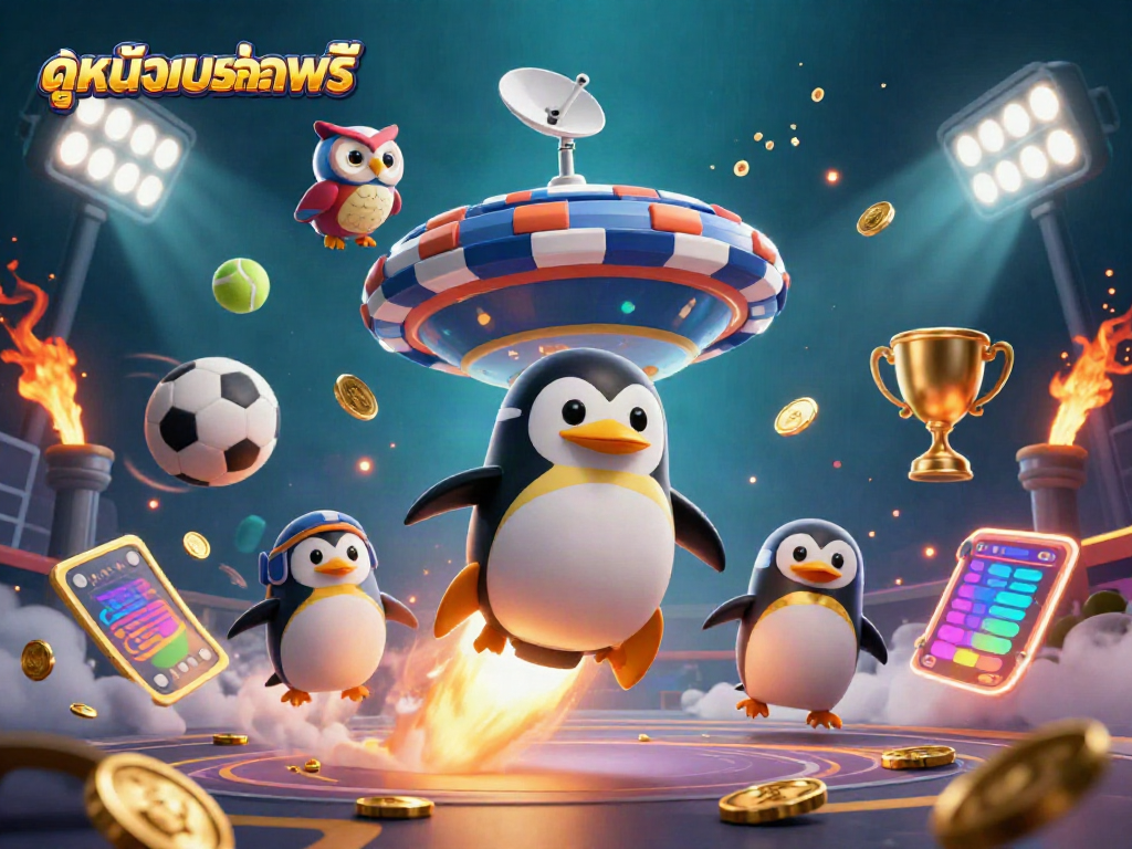 Experience ดูหนังออนไลน์ฟรี adventure in a vibrant casino-inspired universe with animated characters and golden elements.
