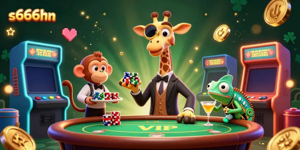 Experience thrilling casino action with s666hn's vibrant 3D characters amidst games and glamour.