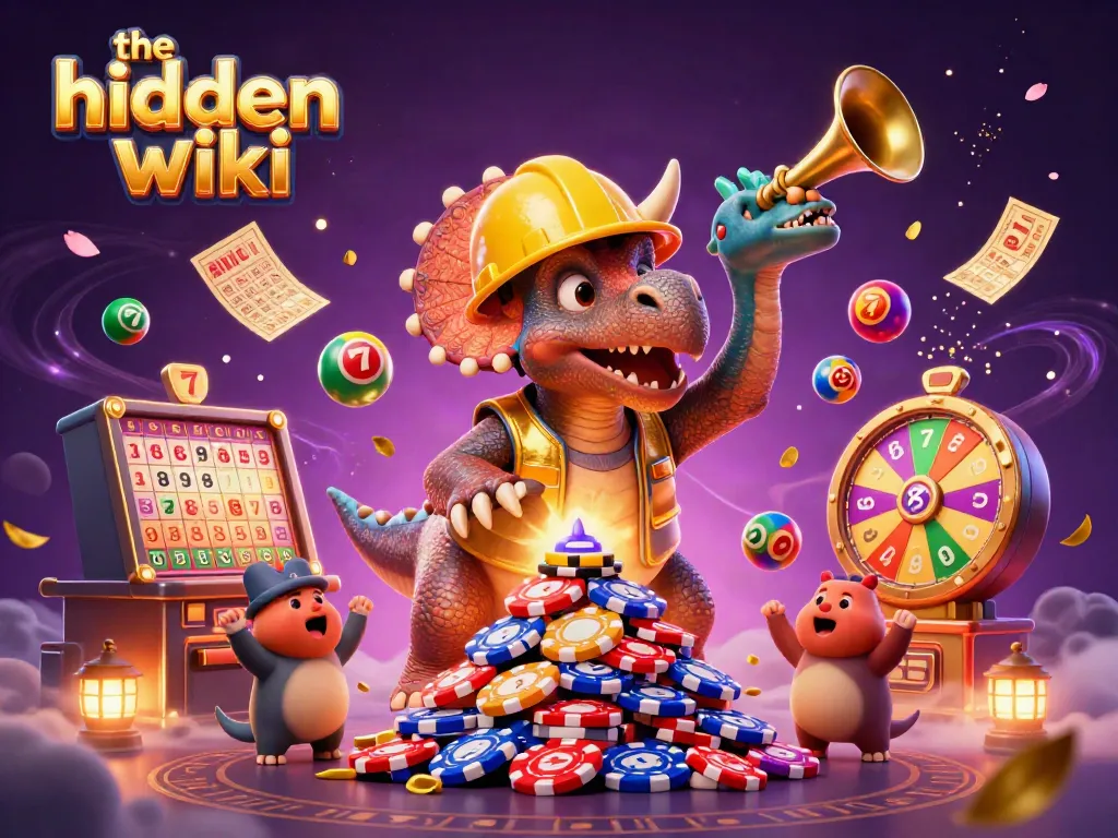 The hidden wiki illustrated scene with animals celebrating amidst powerful casino elements.