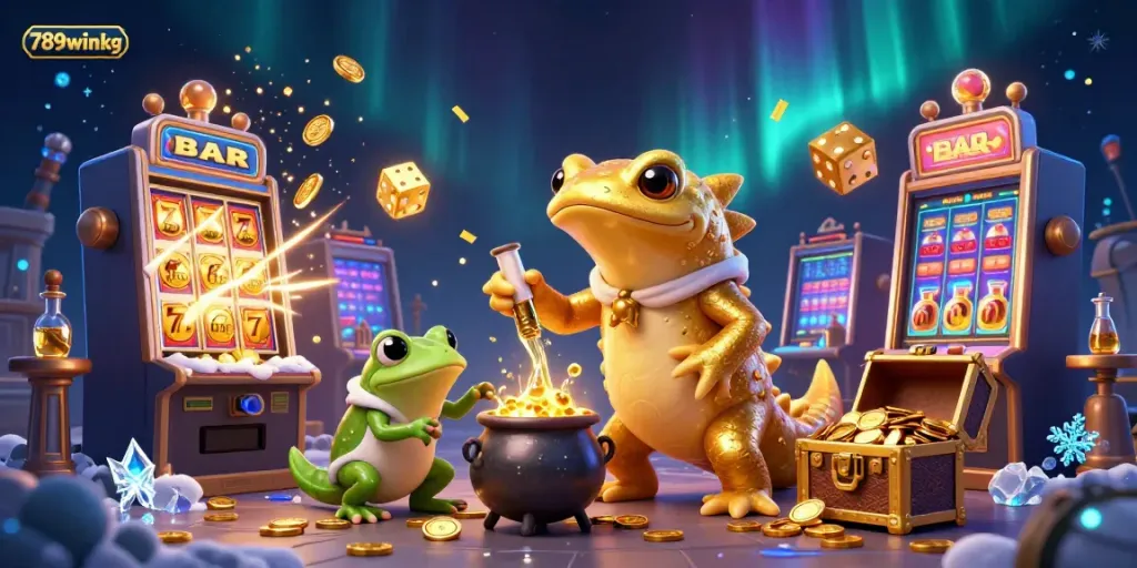 Experience enchanting gameplay with 789winkg as a golden salamander alchemist transforms base metals into gold.