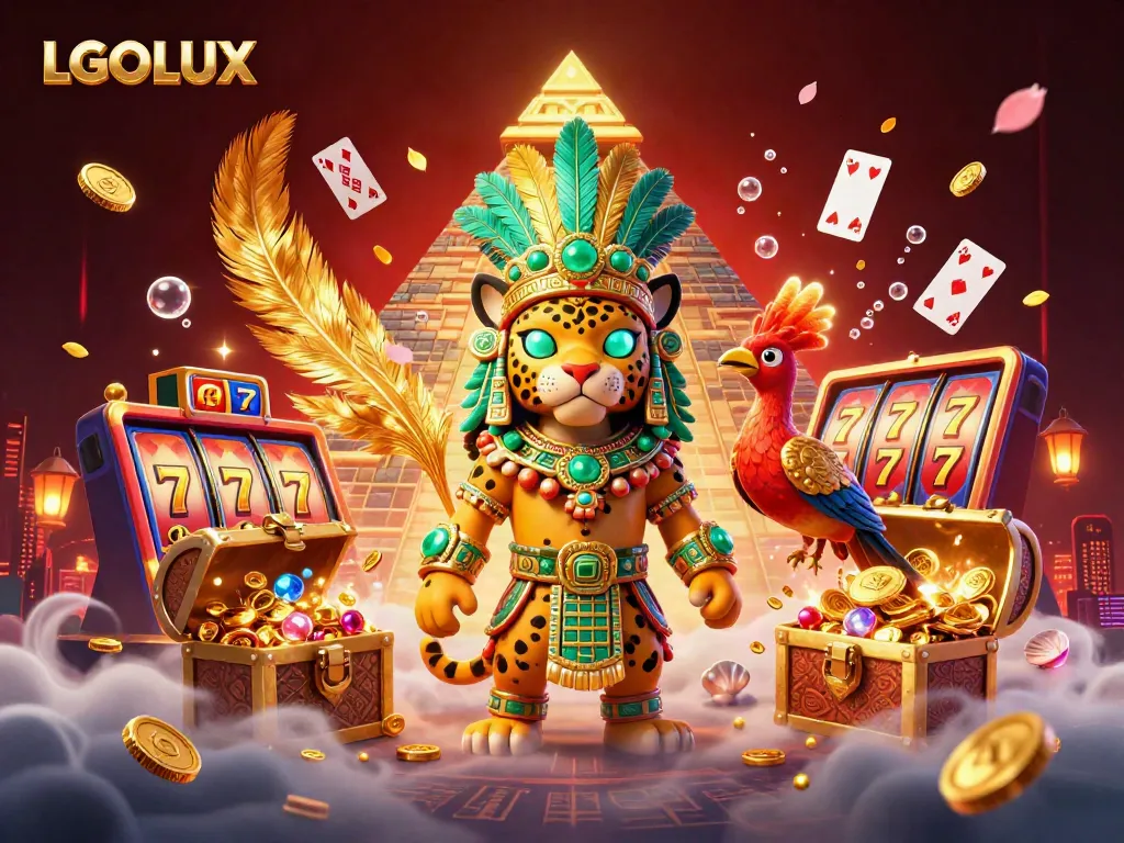 Engage with exciting slot adventures at LGOLUX, featuring vibrant characters and rich casino elements.