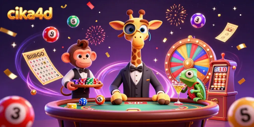Experience thrilling gameplay in cika4d with high-roller giraffe and casino elements.
