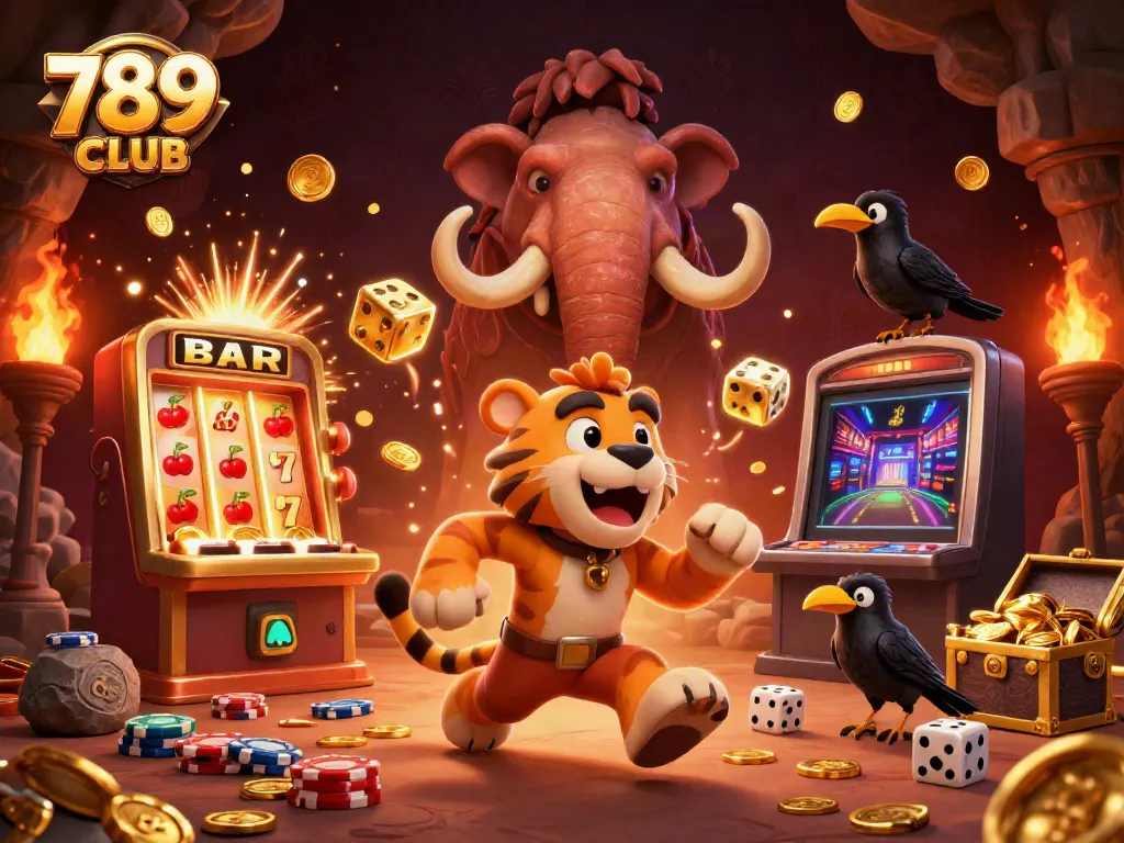 Engage in thrilling gameplay at 789CLUB with a dynamic view of a colorful casino scene.