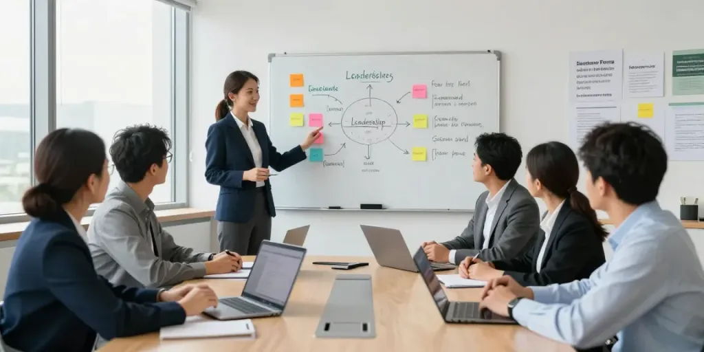 Leadership coaching for managers in an interactive corporate workshop setting.