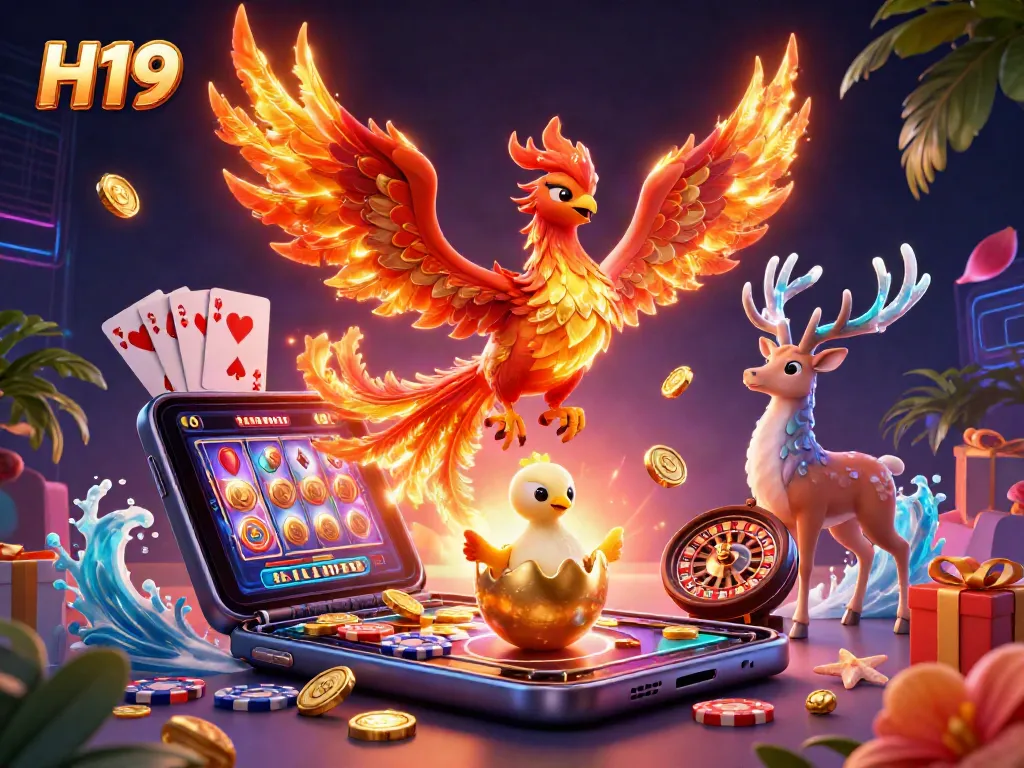 Experience thrilling gaming with H19 featuring dynamic characters and casino elements.