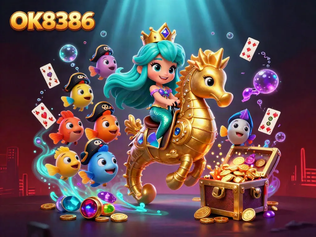 Join the excitement at OK8386 as the mermaid princess leads an underwater casino adventure.
