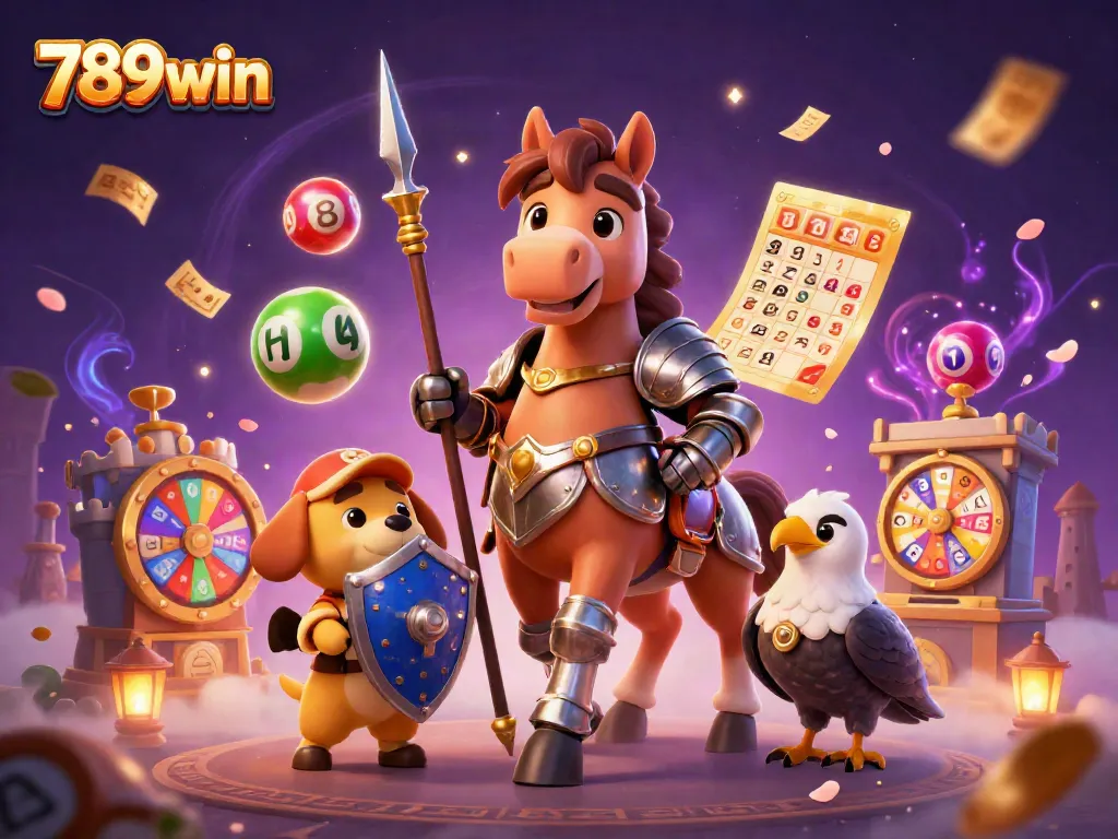 Experience exciting wins at 789win with a vibrant illustration of dynamic lottery elements.